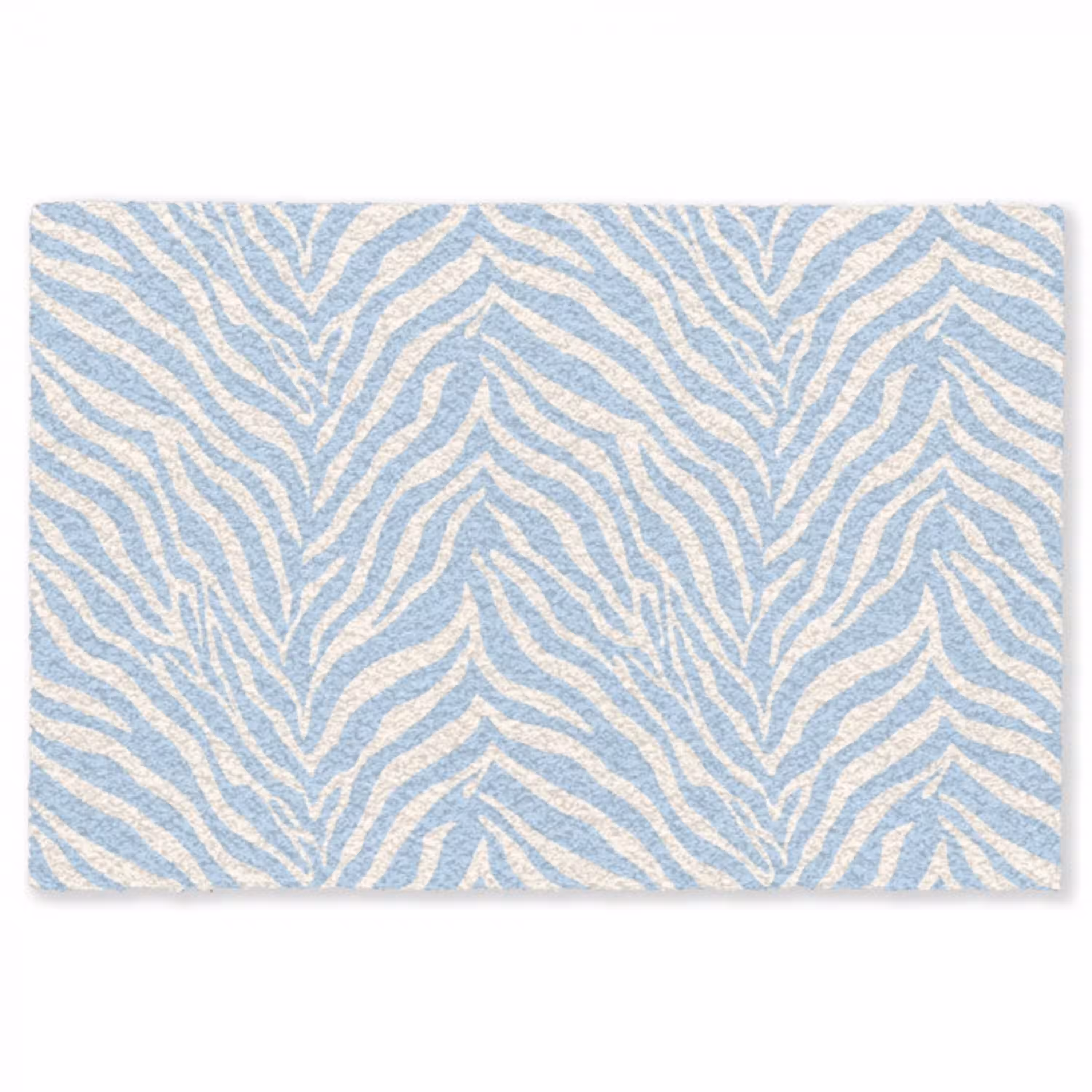 Zebra - Motief - Blauw - Wit Vloerkleed Rechthoek klein 1091 -3d