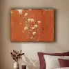 Bloemen - Wit - Subtiel - Roestkleur Textielframe zwart klein -sfeer1
