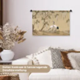 Kraanvogels - Water - Beige Wandkleed katoen klein -tsfeer1_DE