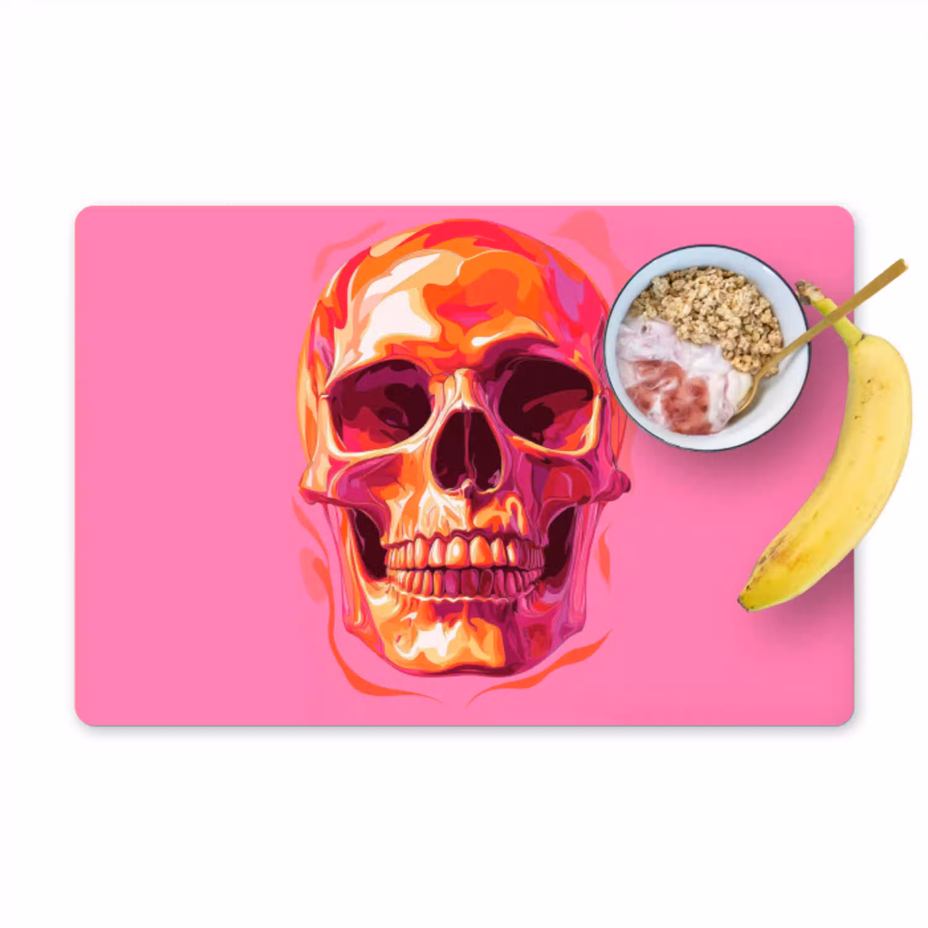 Felroze - Tanden - Schedel Placemat vinyl groot -zzzproduct_Kitchenyeah-website