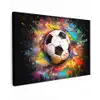 Voetbal - Verf - Kleuren - Zwart - Wit canvas 2cm klein -z3d