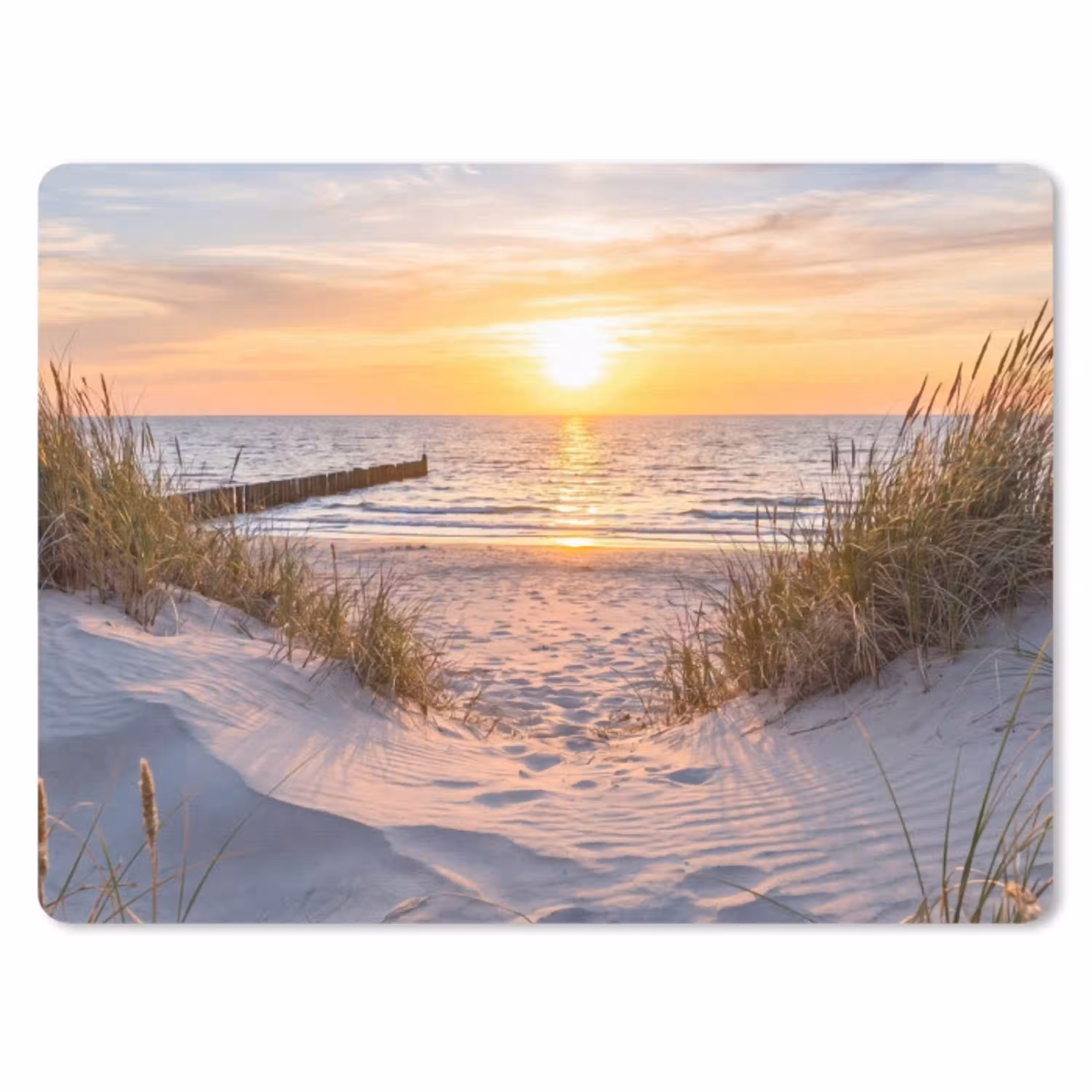 Strand - Zonsondergang - Natuur - Landschap muismat rubber klein -3d