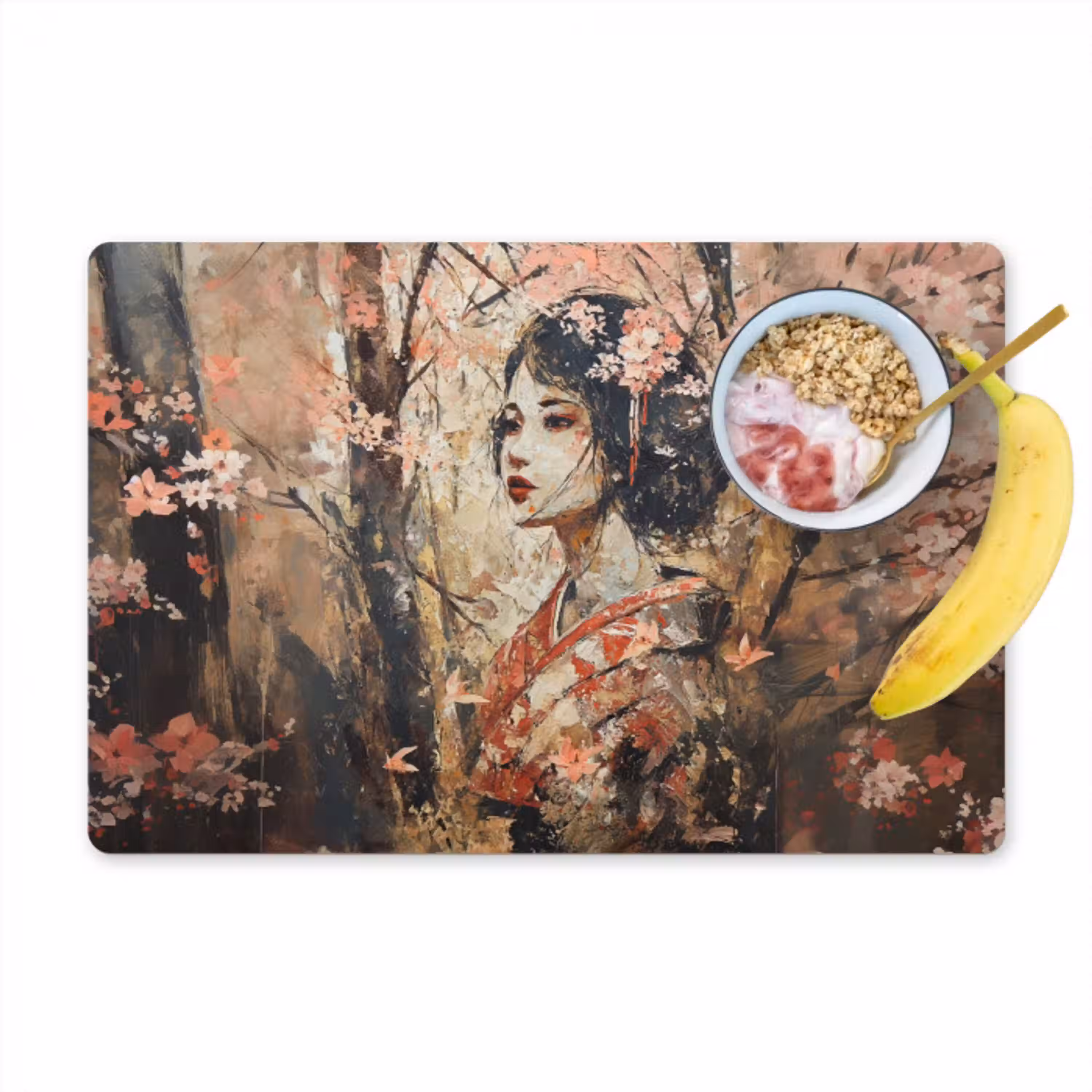 Kimono - Vrouw - kersenbomen Placemat vinyl groot -zzzproduct_Kitchenyeah-website