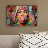 Vrouw - Kauwgom - Graffiti - Love canvas 2cm klein -sfeer3
