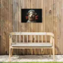 Schaap - Kokskleding - Neon - Quote Tuinposter op houten frame 2 cm dik klein -sfeer4