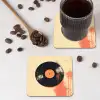 Vinylplaat - Zwart - Verfspatten - Retro onderzetter kurk middel -sfeer2