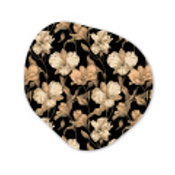 Orchideeën - Lijntekening - Patroon - Beige - Zwart Wandcirkel Organisch Forex 3mm klein 629 -3d