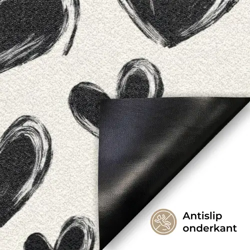 Hartjes - Patroon - Zwart Deurmat klein 898 -antislip_NL