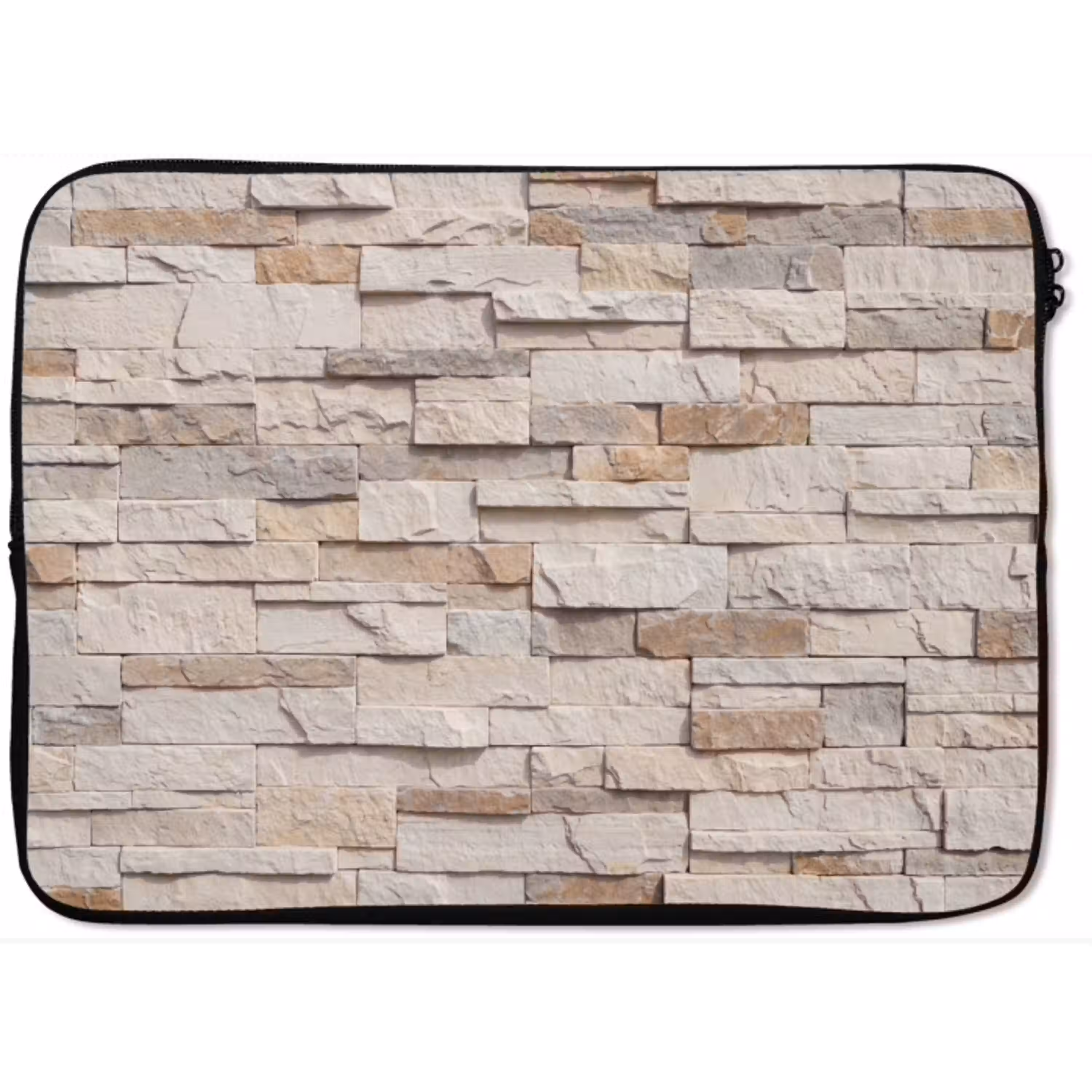 Steen - Muur - Textuur - Rustiek - Beige laptophoes neopreen klein -zkaufland3dotto