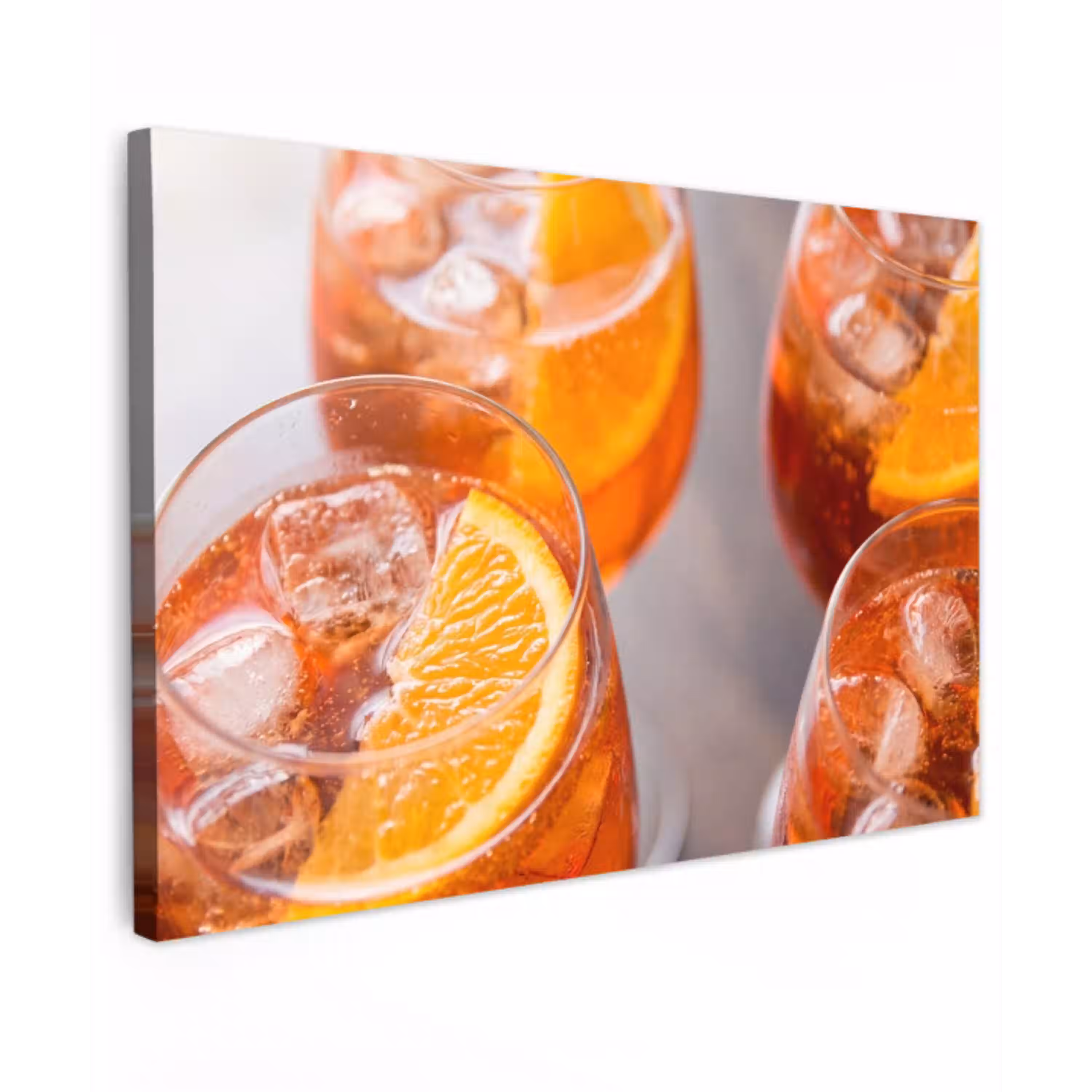 Drank - Sinaasappel - IJs - Zomer - Oranje Tuinposter op houten frame 2 cm dik klein -3d