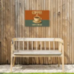 Koffie - Kop - Vintage - Quote Tuinposter op houten frame 2 cm dik klein -sfeer4