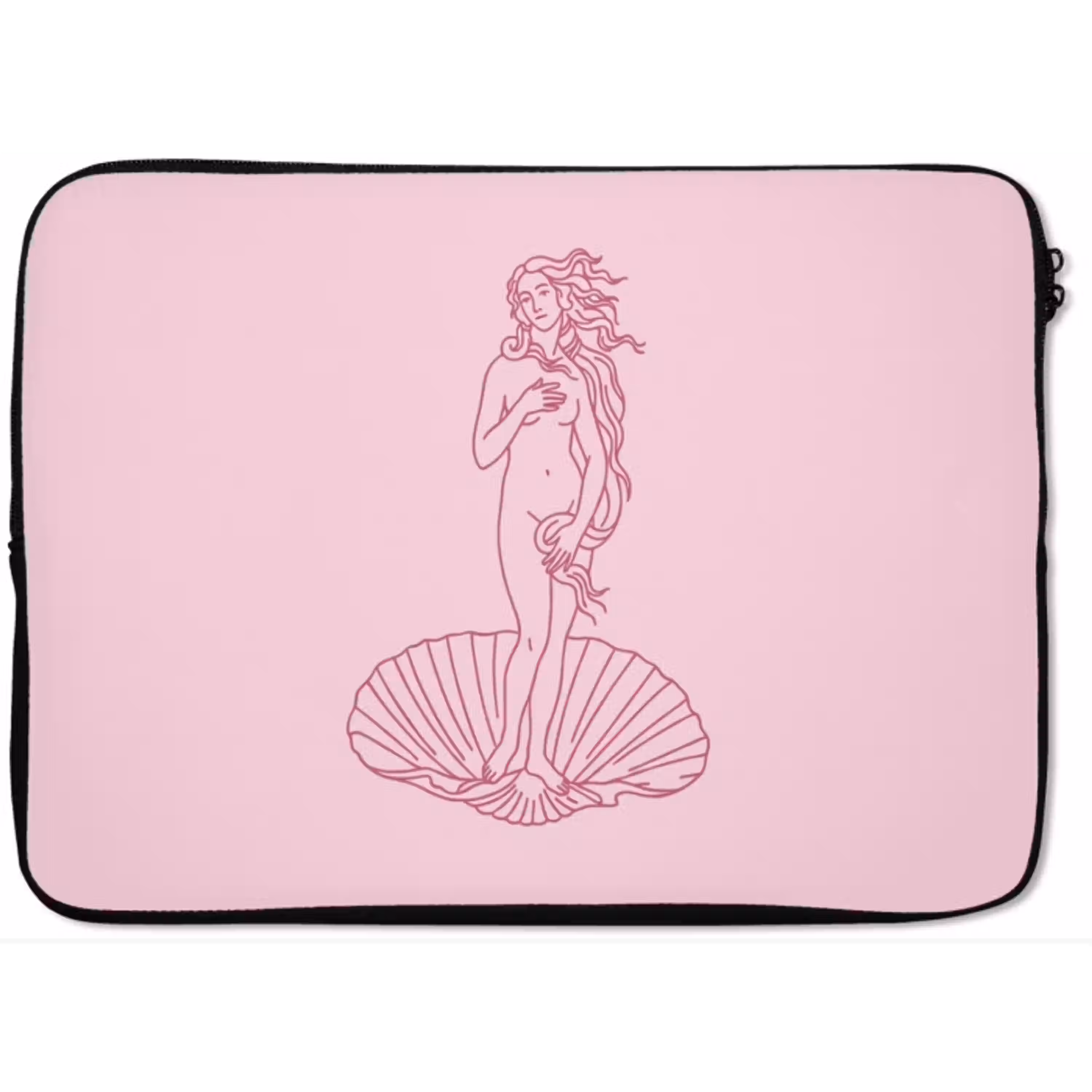 Vrouw - Schelp - Kunst - Lijntekening - Roze laptophoes neopreen klein -zkaufland3dotto