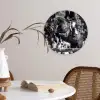 Springen - Paard - Zwart - Wit Wandcirkel kunststof plaat 5mm dik klein -sfeer4