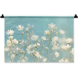 Stengels - Bloemen - Lucht - Wit Wandkleed katoen klein -zz3d