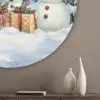 Vrolijk -  Sneeuw - Kleurrijk Akoestische PET Vilt - Rond klein -sfeer5_closeup