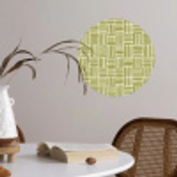 Vlecht - Patroon - Groen Wandcirkel behangsticker klein 186 -sfeer3