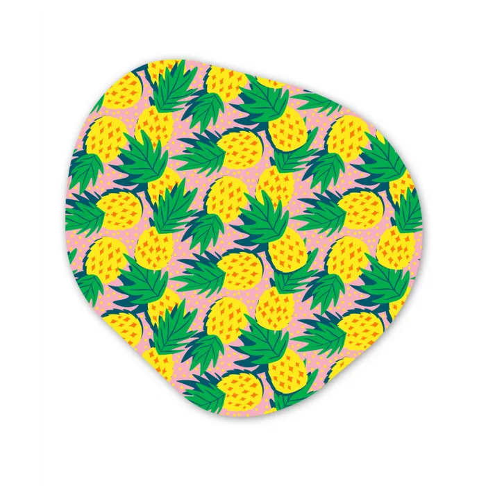 Ananas - Geel - Groen - Tropisch Wandcirkel Organisch Forex 3mm klein 629 -3d