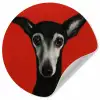 Windhond - Minimalistisch - Rood Wandcirkel behangsticker klein -3d