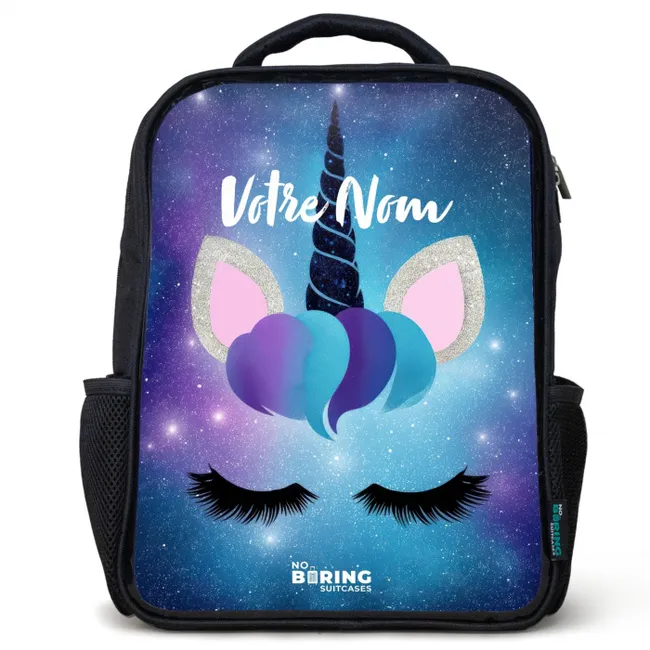 Eenhoorn op een sterrenhemel achtergrond Rugzak - Zwart middel -3d