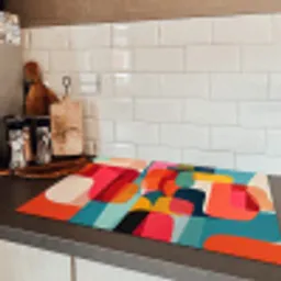 Vormen - Kleurrijk - Abstract - Vlakken Inductie beschermer vinyl 3mm klein -sfeer3