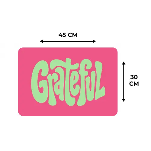 Grateful - Groen - Grafisch - Vloeiend Placemat vinyl groot -specs