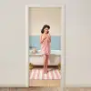 Badkamer - Vrouw - Roze deurposter klein -3d_beige
