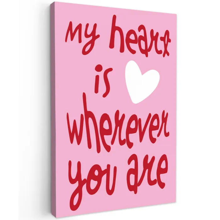 Valentijn - Hart - Liefde - Roze canvas 2cm klein -z3d