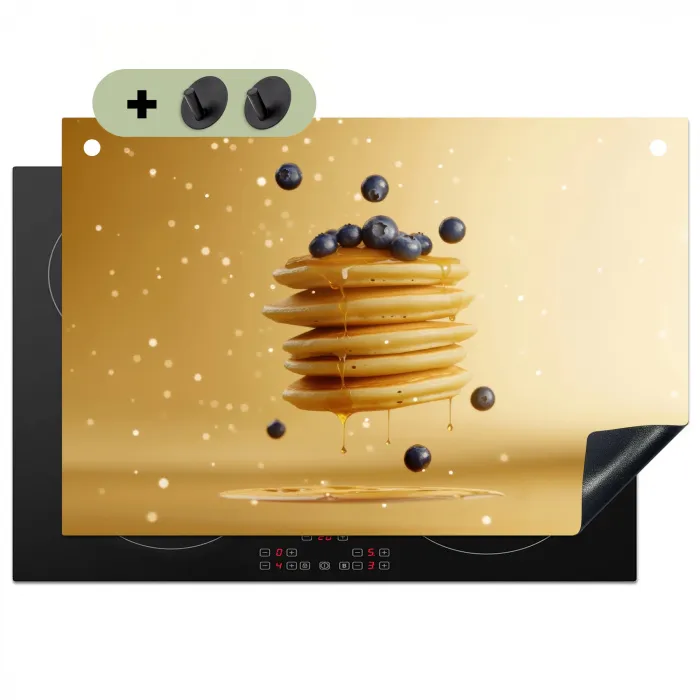 Pannenkoeken - Eten - Honing - Geel Inductie beschemer met haakjes klein -3d