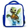 Schildpad - Water - Groen Kinderrugzak - Blauw middel -3d