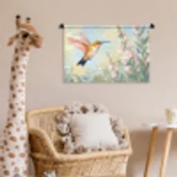 Kolibrie - Illustratie - Kleurrijk Wandkleed katoen klein -wsfeer5_kind