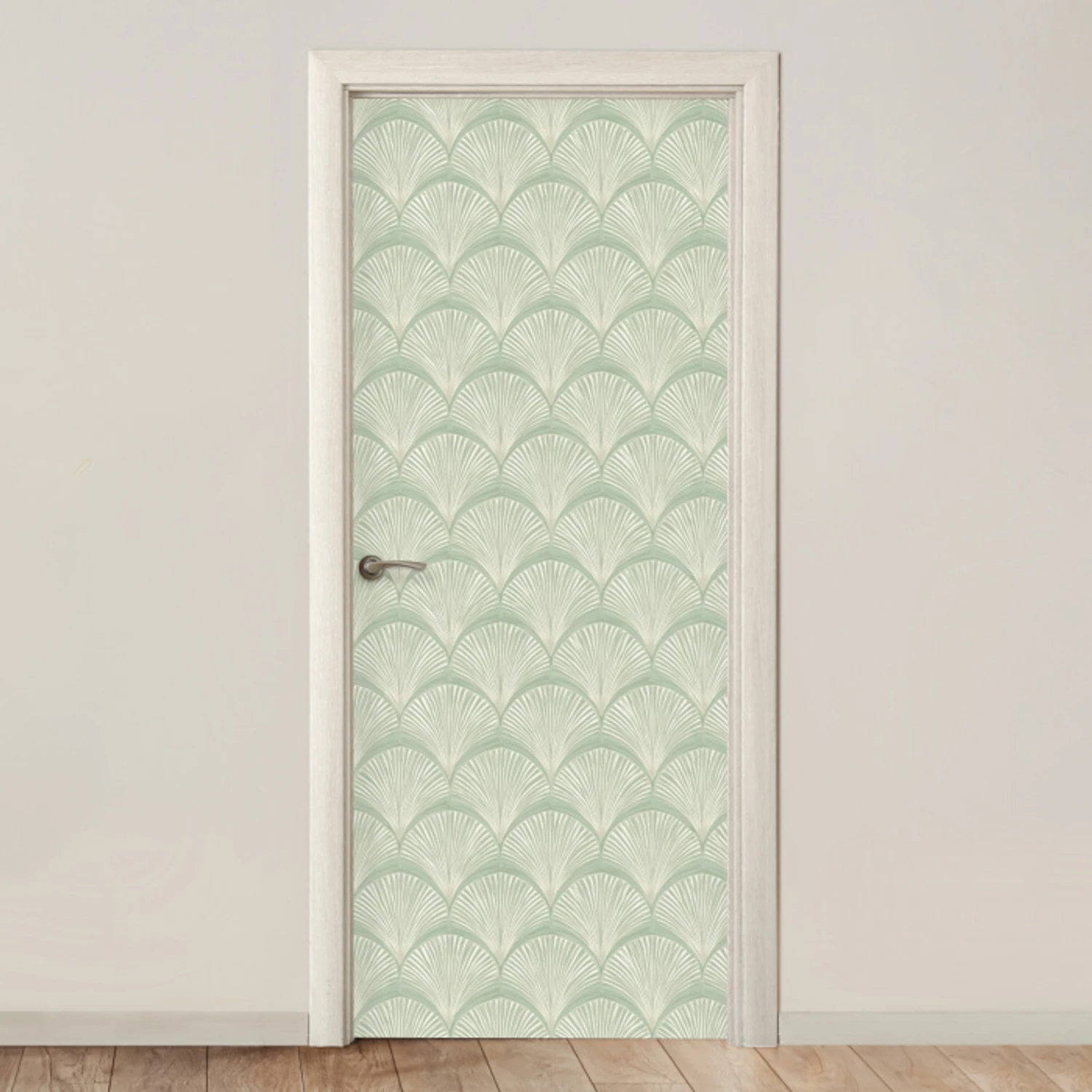 Waaiers - Patroon - Groen deurposter klein 289 -3d_beige