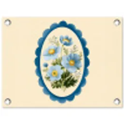 Lijst - Bloemen - Lichtblauw - Illustratie tuinposter los doek klein -3d