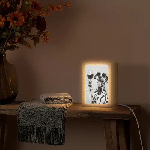 Zonnebril - Dalmatiër - Wijnglas - Tong Light Box met kabel (Tafellamp) klein -sfeer4