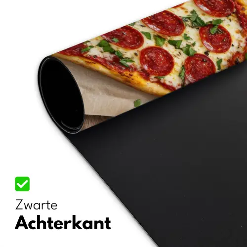 Pizza - Hart - Pepperoni - Tomaat Muismat XXL klein -sfeer2