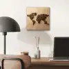 Wereldkaart - Zandkleur - Koffiebonen aluminium wit klein -sfeer5