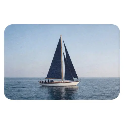 Zeilboot - Zee - Blauw WCmat klein -3d
