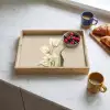 Tulpen - Wit - Bladeren Dienblad Rechthoek middel -sfeer2