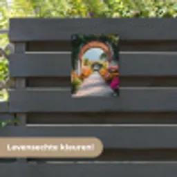Doorkijk - Bloemen - Tropisch - Kleurrijk tuinposter los doek klein -sfeer3