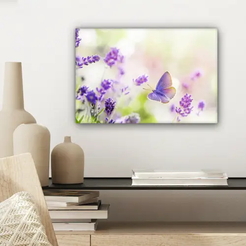 Lavendel - Vlinder - Bloemen canvas 2cm klein -sfeer6