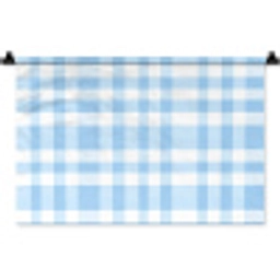 Ruit - Patroon - Blauw Wandkleed katoen klein 269 -zz3d