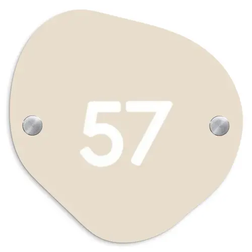 Effen - Beige - Traditioneel Naambord Organisch middel -3d