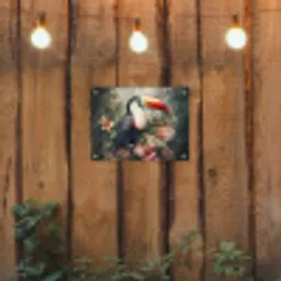 Toekan - Vogels - Bloemen - Planten - Tropisch tuinposter los doek klein -sfeer1