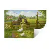 Ezels - Ganzen - Kleurrijk Muursticker klein -3d