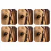 Paard - Oog - Bruin onderzetter kurk middel -3d