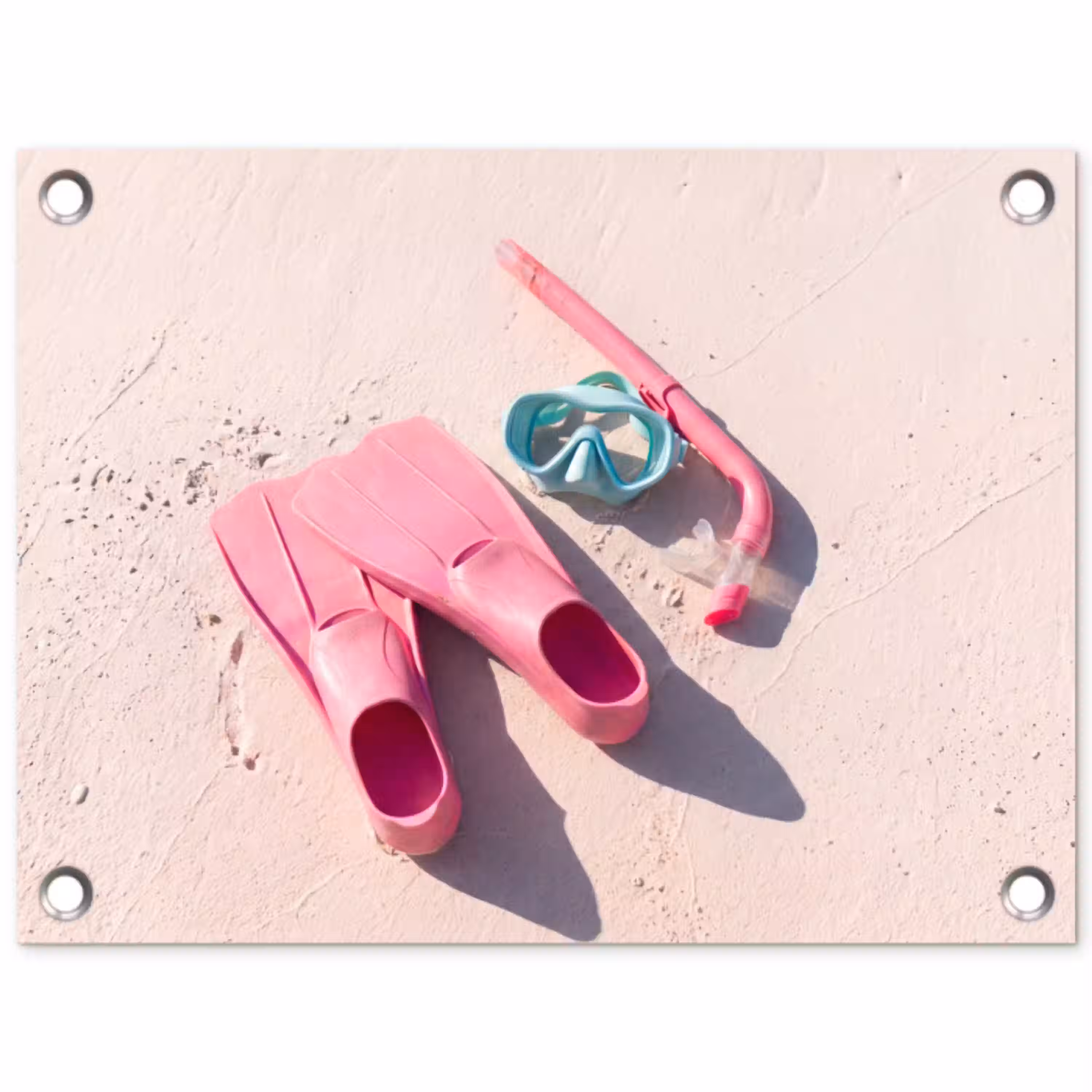 Snorkelset - Strand - Zomer - Roze tuinposter los doek klein -3d