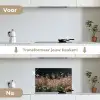 Hert - Wilde bloemen - Bos keuken achterwand spatscherm klein -voor_na_NL