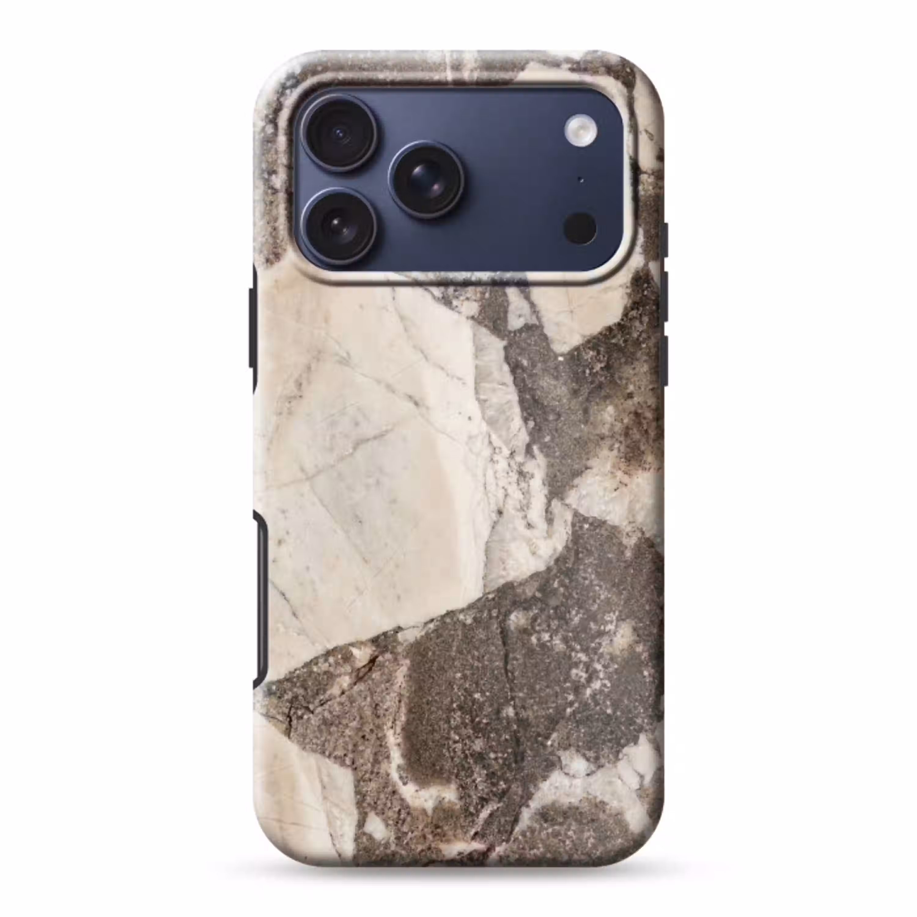 Textuur - Marmer - Abstract - Beige - Bruin Toughcase MagSafe Apple iPhone 17 Pro Max klein -3d