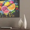 Fruit - Graffiti - Kleurrijk - Sinaasappel - Aardbei - Abstract PET vilt klein -sfeer6_closeup