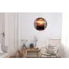 Doorkijk - Klaprozen - Bloemen - Rood - Open raam Wandcirkel aluminium klein -woonkamer
