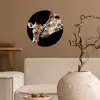 Giraffe - Dieren - Zwart - Portret - Dieren Wandcirkel behangsticker klein -sfeer1